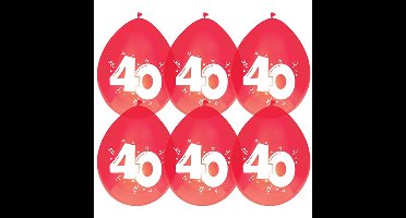 Jubileum/leeftijd thema ballonnen 40 jaar 6x stuks 29 cm