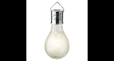 Lumineo hanglamp bolletje - solar/led - H14 cm - transparant - kunststof - tuin/buitenverlichting