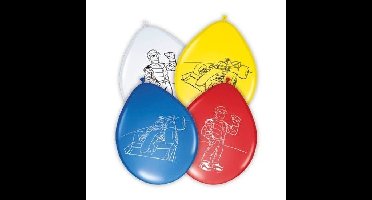 Folat race ballonnen - 8x stuks - latex - 28 cm - verjaardag - race thema - feestartikelen