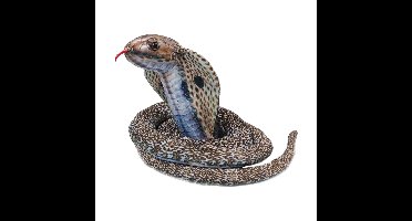 Knuffeldier Cobra slang - zachte pluche stof - bruin mix - premium kwaliteit knuffels - 185 cm