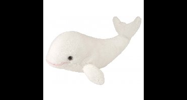 Wild Republic Pluche Beluga walvis knuffel - creme wit - 25 cm - Dieren knuffels - walvissen