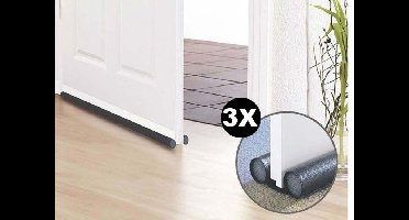 Haushalt Dubbele Tochtstoppers voor Deuren - 95 cm - 3 Stuks - Grijs