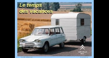 Wandplaat Citroen Ami 6 met caravan