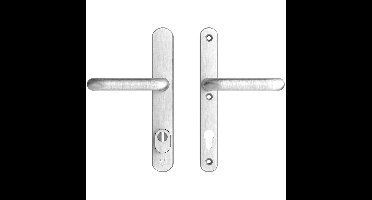 AXA AXA Oval Plus veiligheidsbeslag achterdeur smalschild U kruk/kruk PC92 met kerntrekbeveiliging SKG3 - aluminium