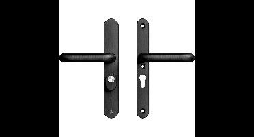 AXA AXA Oval Plus veiligheidsbeslag achterdeur smalschild U kruk/kruk PC55 met kerntrekbeveiliging SKG3 - aluminium/zwart