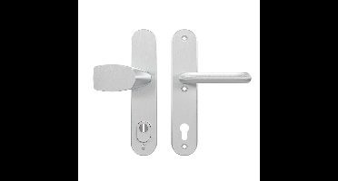 AXA AXA Oval Plus veiligheidsbeslag voordeur Wing knop/U-kruk PC92 met kerntrekbeveiliging SKG3 - aluminium