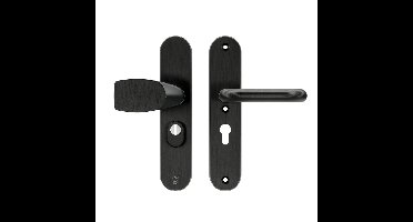 AXA AXA Oval Plus veiligheidsbeslag voordeur Wing knop/U-kruk PC55 met kerntrekbeveiliging SKG3 - aluminium/zwart