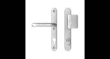 AXA AXA Oval Plus veiligheidsbeslag voordeur smalschild D-knop/U kruk PC92 met kerntrekbeveiliging SKG3 - aluminium