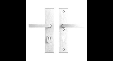 AXA AXA Edge Plus veiligheidsbeslag achterdeur rechthoekig schild Blok kruk/kruk PC72 met kerntrekbeveiliging SKG3 - aluminium