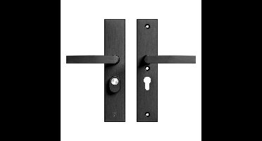 AXA AXA Edge Plus veiligheidsbeslag achterdeur rechthoekig schild Blok kruk/kruk PC55 met kerntrekbeveiliging SKG3 - aluminium/zwart