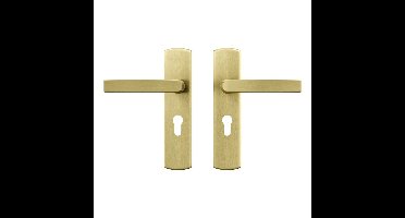 AXA AXA Curve klik deurkruk Blok op schild profielcilindergat 55mm - aluminium/goud