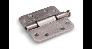 DX DX glijlagerscharnier DIN links 89x89x3mm afgerond - RVS