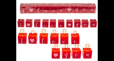 Vierkante Kaarsen Met Letters I Love You