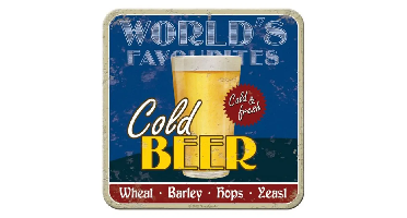 Cold Beer - Metalen Onderzetter