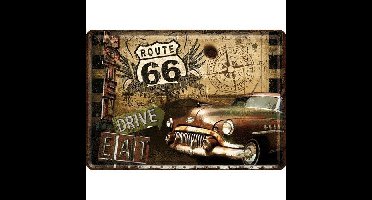 Route 66 Drive&Eat - Metalen Postcard