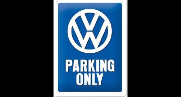 Volkswagen Parking Only - Metalen Wandplaat