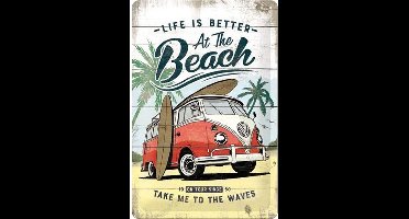 Life Is Better At The Beach - Metalen Wandplaat