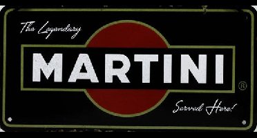 The Legendary Martini Served Here - Metalen Wandplaat