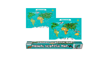 World Scratch Map Dieren