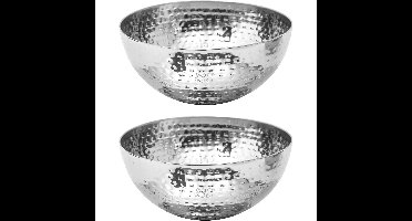 2x secret de gourmet - slakom/serveer schaal- rvs metaal - d29 cm