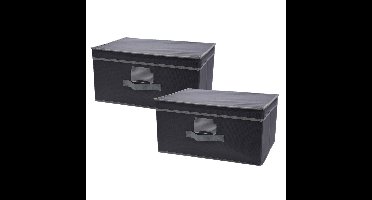 2x stuks kast opberg/opruim manden donkergrijs 31 x 28 x 16 cm