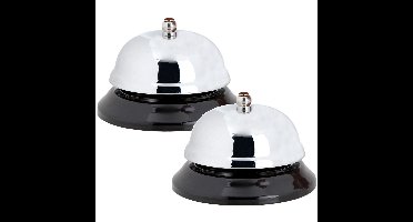 2x Stuks receptiebel/baliebel 8,5 cm zilver van metaal