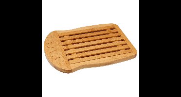5Five Broodplank met opvangbak - bamboe - bruin - 34 x 26 cm