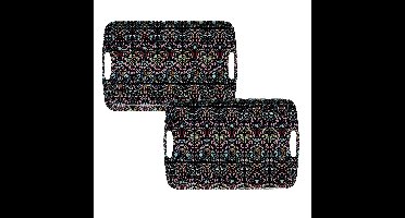 5Five Design dienblad van melamine - 2x - 47 x 30 cm - antraciet