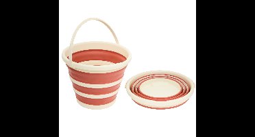 5Five Emmer - 2x - 10L - rood - PP - opvouwbaar - 32 x 32 cm