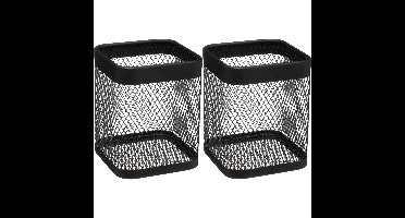 5Five keukengerei houder - 2x - zwart - 13 x 17 cm - metaal