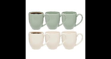 5Five Koffiemokken Venice - 6x stuks - Keramiek - in 2 kleuren - 480ml