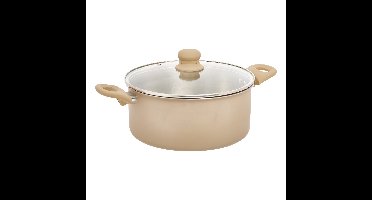 5Five kookpan Paris - D24 cm - RVS - aluminium - beige/zilver - pannen