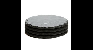 5Five Onderzetters voor glazen - 8x stuks - rond - Leisteen - 10 cm