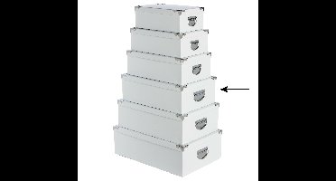 5Five Opbergdoos/box - wit - L40 x B26.5 x H14 cm - Karton