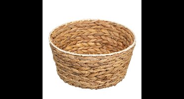 5Five Rieten gevlochten mandje - naturel - D26 x H13 cm - rond