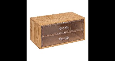 5Five sieraden/make-up organizer - 2 lades - 19x12 cm - bamboe