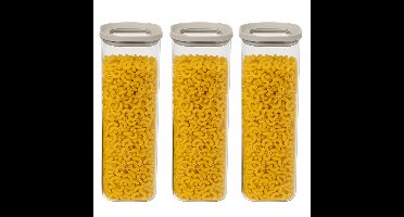 5Five Voorraadpot - 3x - keuken/voedsel - glas - 2000 ml - luchtdicht