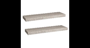 5five Zwevende wandplank Bassline - 2x - grijs eiken - 60 cm - hout