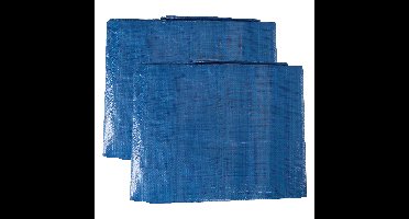 Afdekzeil/dekzeil - 2x - blauw - waterdicht - 65 gr/m2 - 240 x 300 cm