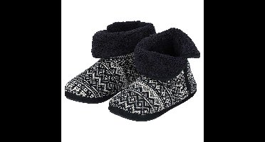 Apollo Hoge pantoffels/sloffen gebreid - heren - navy