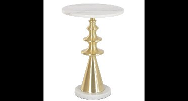 Atmosphera Bijzettafel Elegance - goud - marmer - D41 x H58 cm