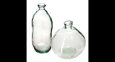 Atmosphera bloemenvazen set - 2x - transparant - organische vorm - glas
