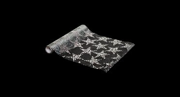 Atmosphera decoratie stof/tafelloper- zilver sterren - 500 cm