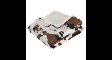 Atmosphera Plaid - koeienprint - polyester - 130 x 160 cm