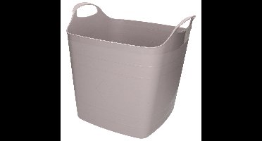 Bathroom Solutions Opbergmand/kuip/emmer - flexibel kunststof - grijs - 25 liter