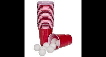 Beer pong bekers met balletjes 37 delig
