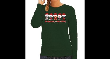 Bellatio Decorations Foute Kersttrui dames - kerstpoesjes- groen