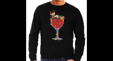Bellatio Decorations Foute Kersttrui voor heren - cocktailglas