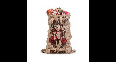 Bellatio Decorations Jute cadeau zak - Sinterklaas zak