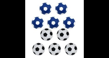 Bellatio Decorations Tafelvoetbal balletjes - 10x - blauw en wit